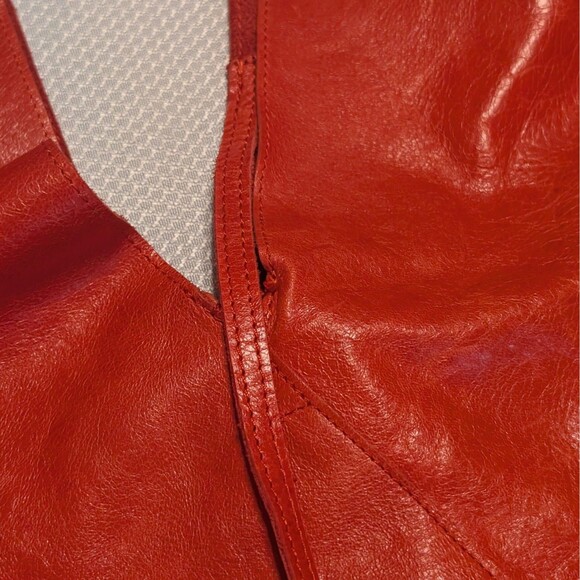 Sabina New York Red Leather Shoulder Bag Designer Purse & Wristlet  Mag Closure - Picture 8 of 12